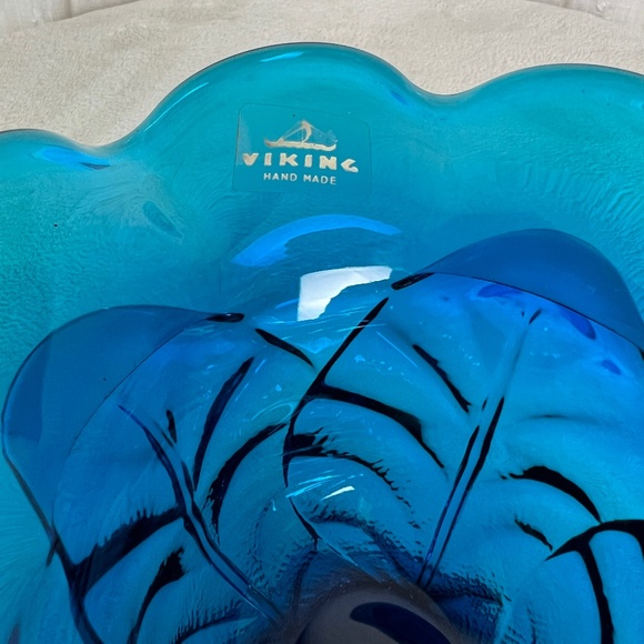 Viking Glass "Bluenique" Candy Pedestal Dish - Picture 6 of 8